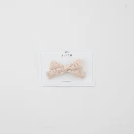 Lace in Champagne | Medium Hand Tied Bow