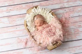 Light Pink Tassels Lace Newborn Baby Wrap Layer