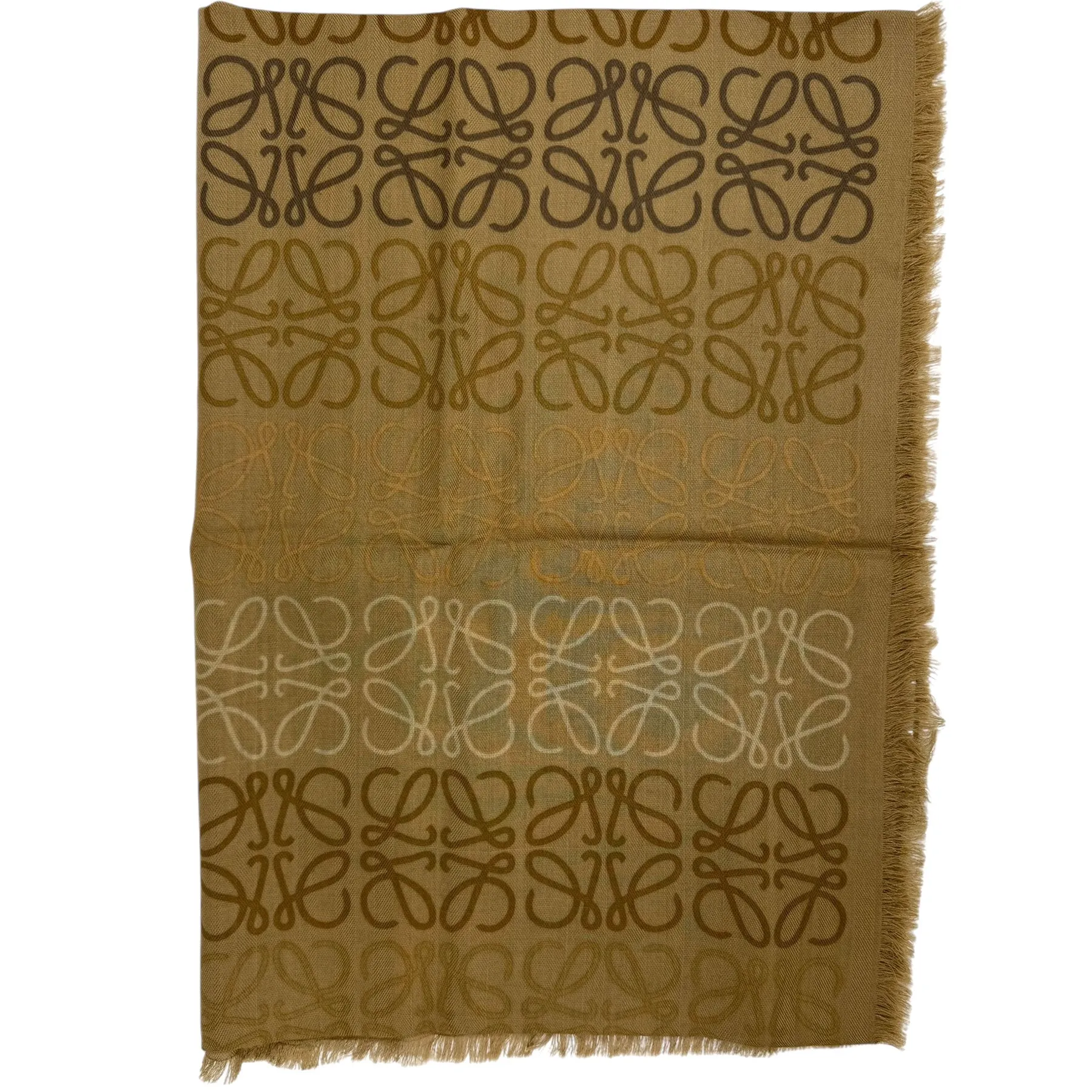 Loewe Scarf Brown Anagram - Wool Cashmere Silk Shawl