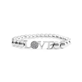 Love Bracelet on 5mm Beads With Diamonds