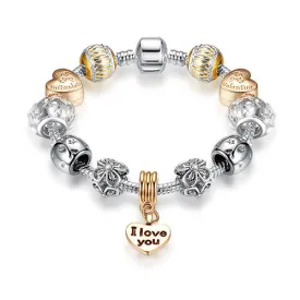 Luxury New Gold Charm Bracelets For Women Crystal DIY Beads Bracelets & Bangles Pulsera Gift Fashion Jewelry