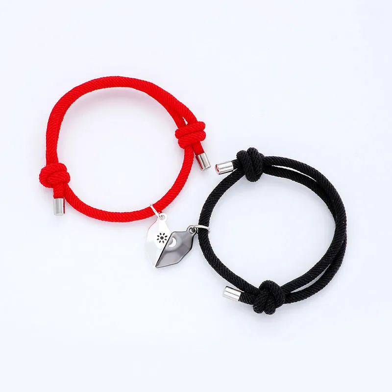 Magnetic Hearts Couple Bracelets Set