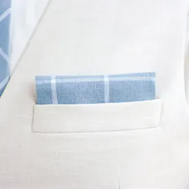 Men's Pocket Square / Chambray Linen Window Pane