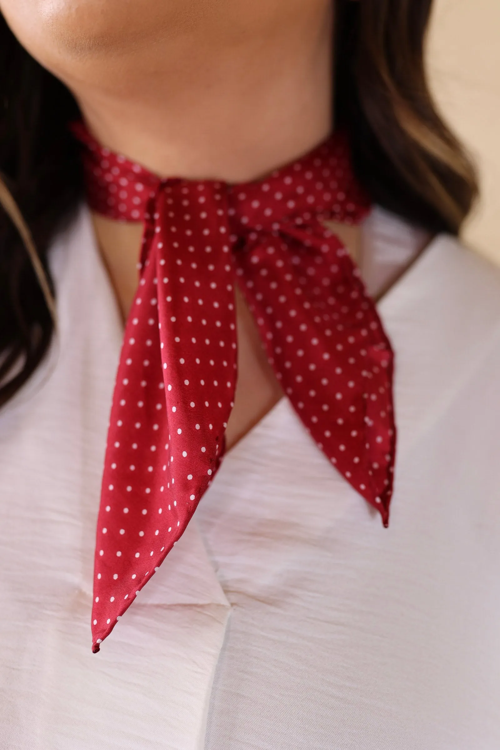 Mini Cowboy Polka Dot Wild Rag in Red