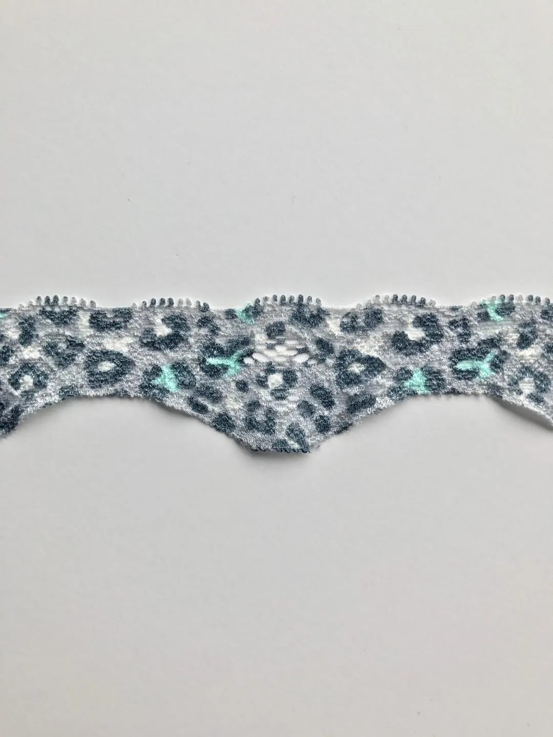 Mint Cheetah 1.5" Wide Stretch Lace