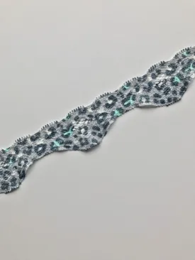 Mint Cheetah 1.5" Wide Stretch Lace