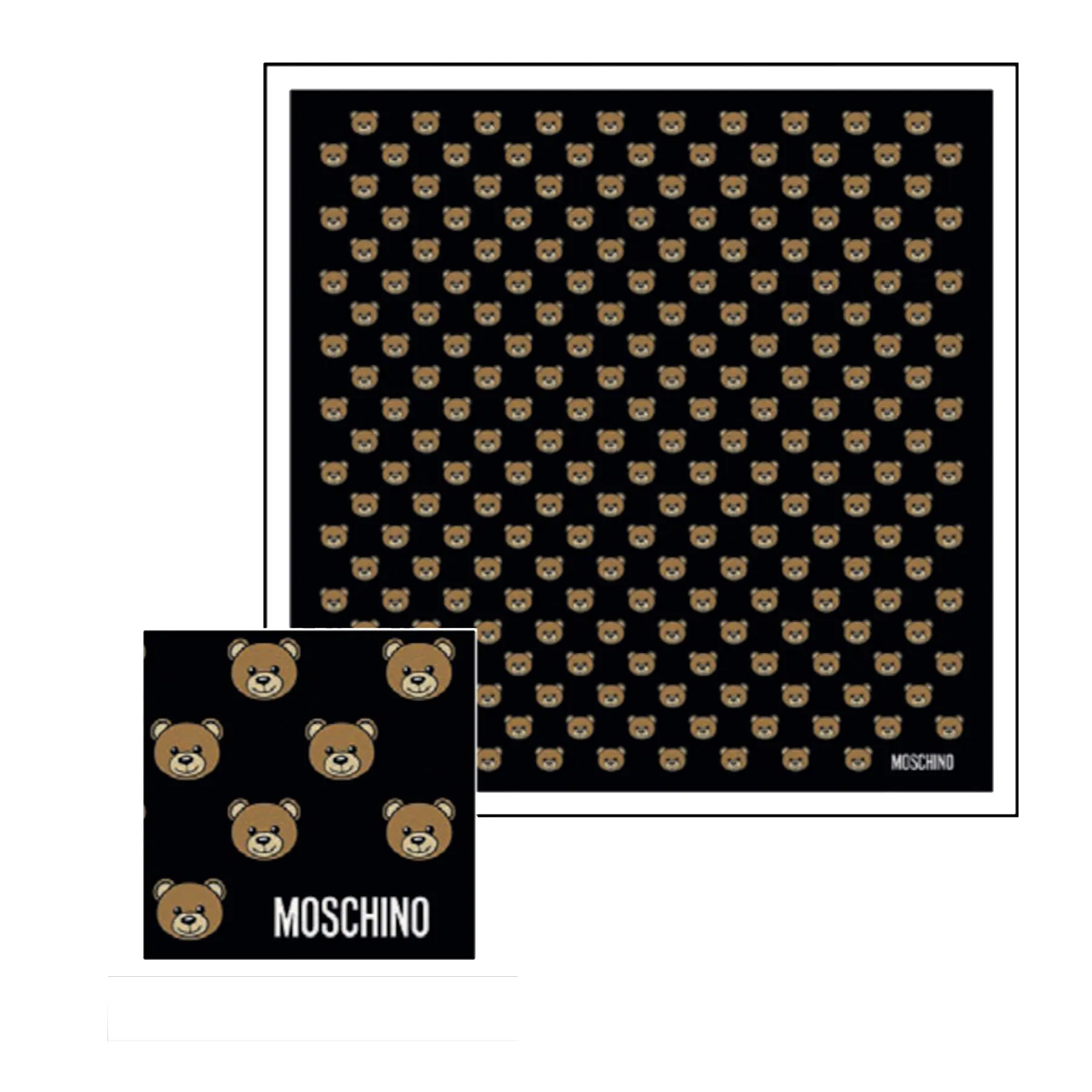 Moschino Scarf All-Over Moschino Teddy Bear - Large Square Silk Foulard SALE