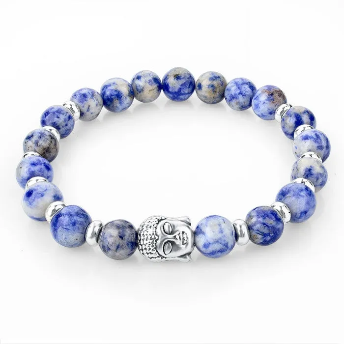 Natural Stone Buddha Charm Bracelets With Stones Beads Bracelets For Women Men Silver Turkish Jewelry Pulseira Masculina