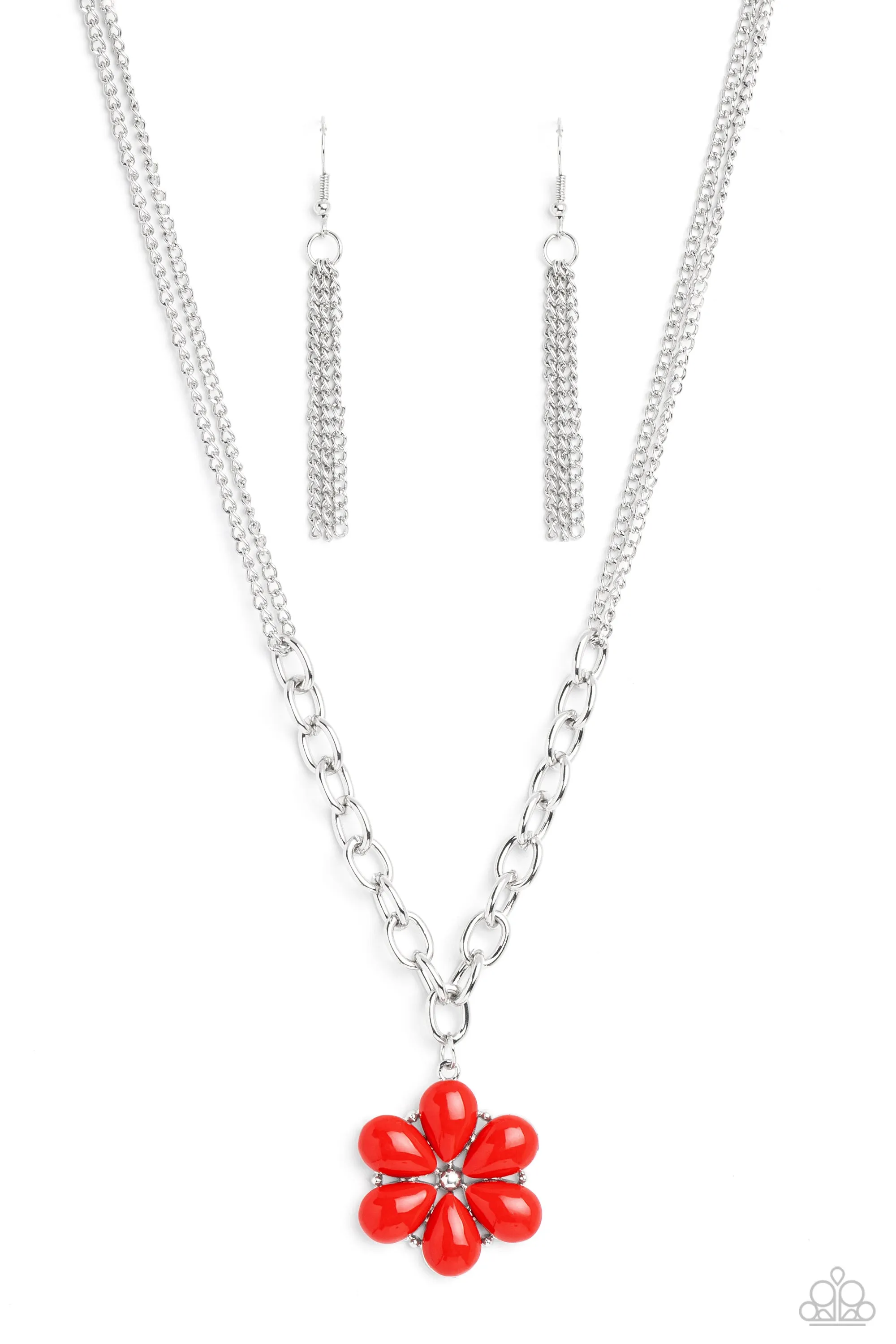 Necklace Dazzling Dahlia - Red N194