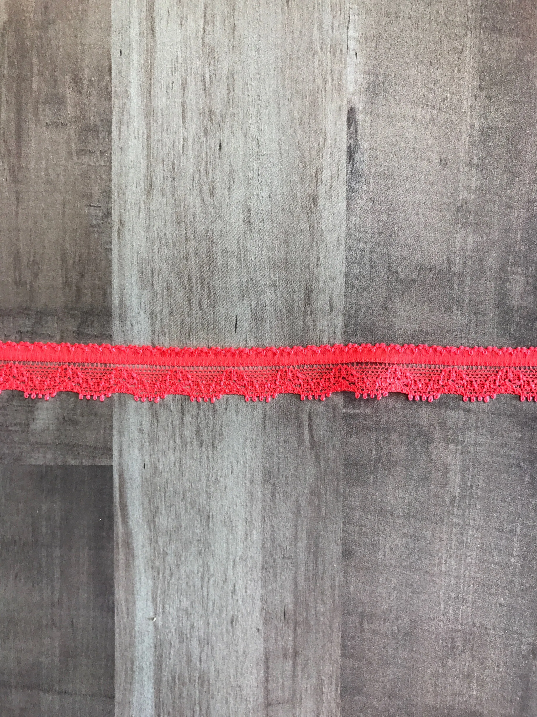 Neon Orange .5" Wide Stretch Lace