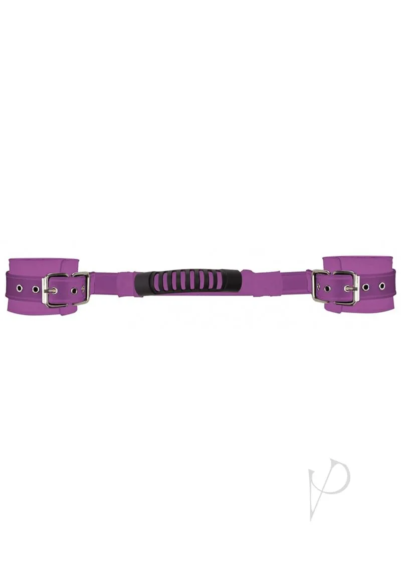 Ouch Leather Handcuffs Purple