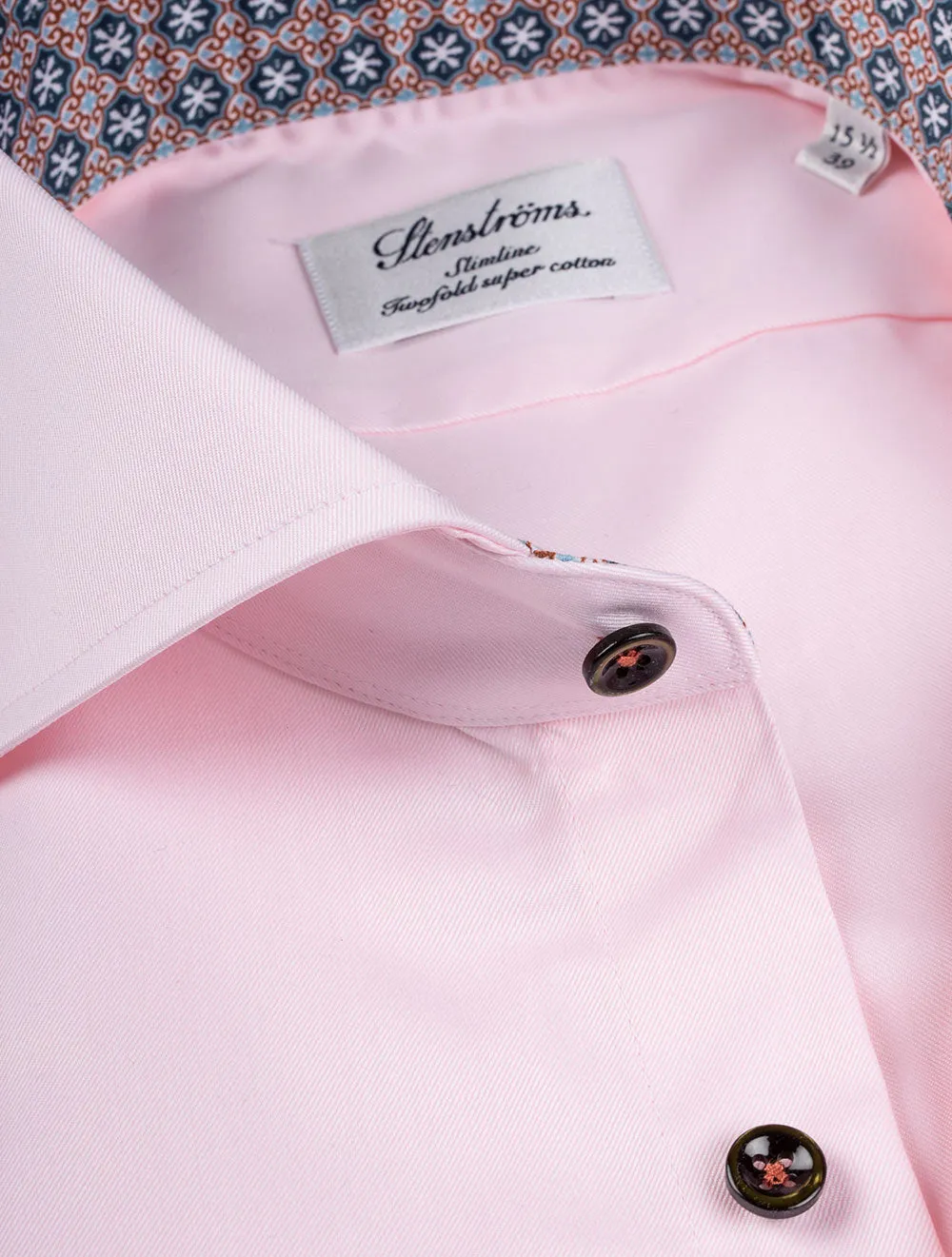 Pink Contrast Medallion Slimline Shirt