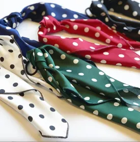 Polka Dot Satin Collection | Hair Scarf and Knot Headband | Ponytail Scarf | Hair Tie Included