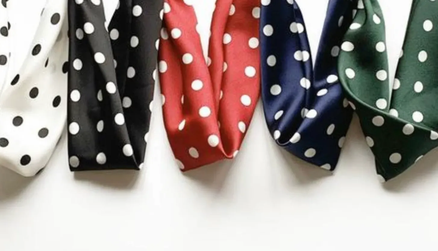 Polka Dot Satin Collection | Hair Scarf and Knot Headband | Ponytail Scarf | Hair Tie Included