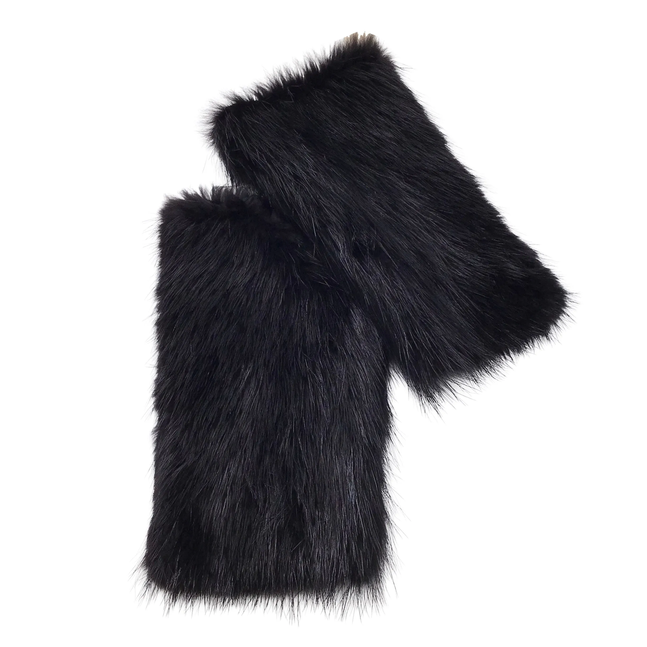 Prada Black Beaver Fur Cuffs