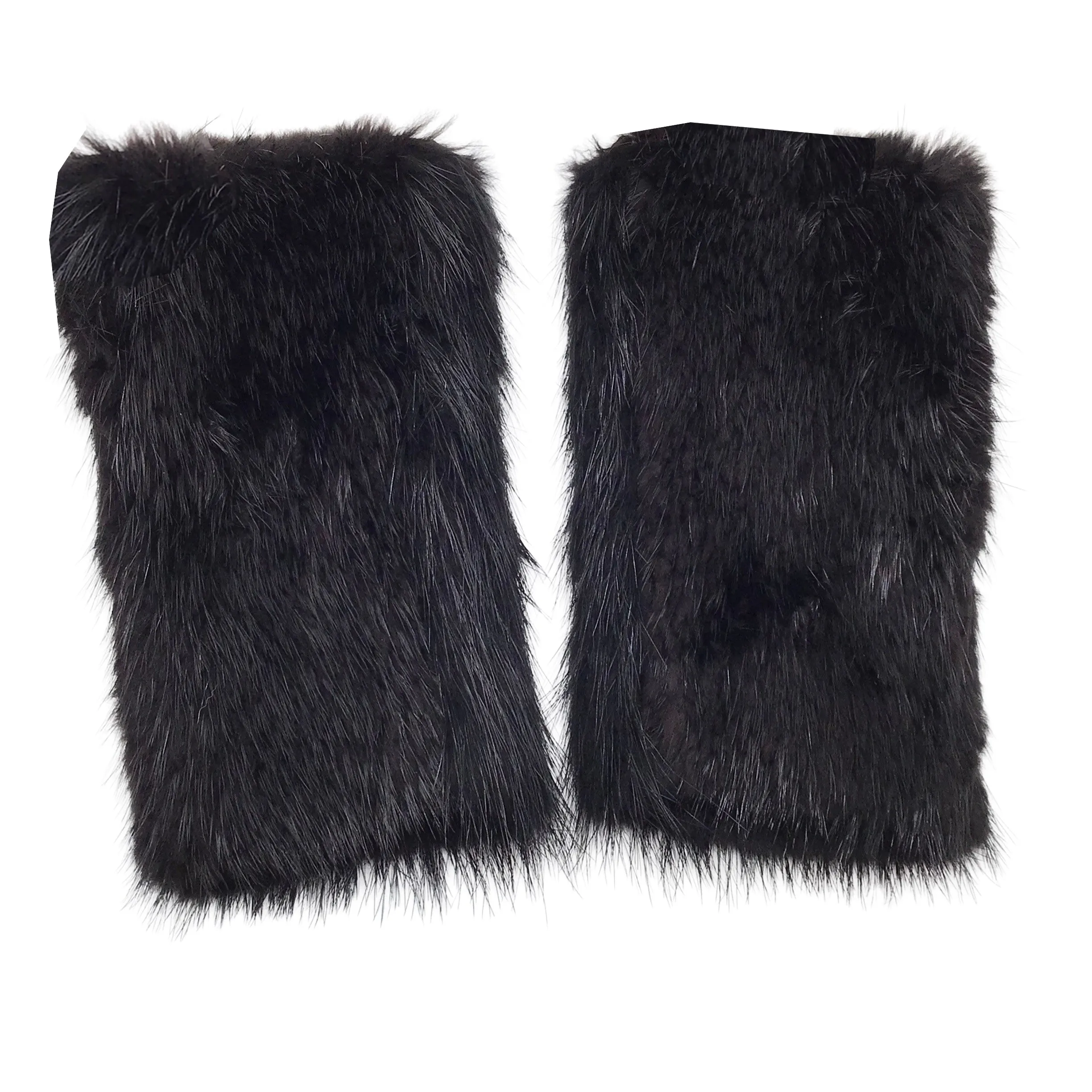 Prada Black Beaver Fur Cuffs