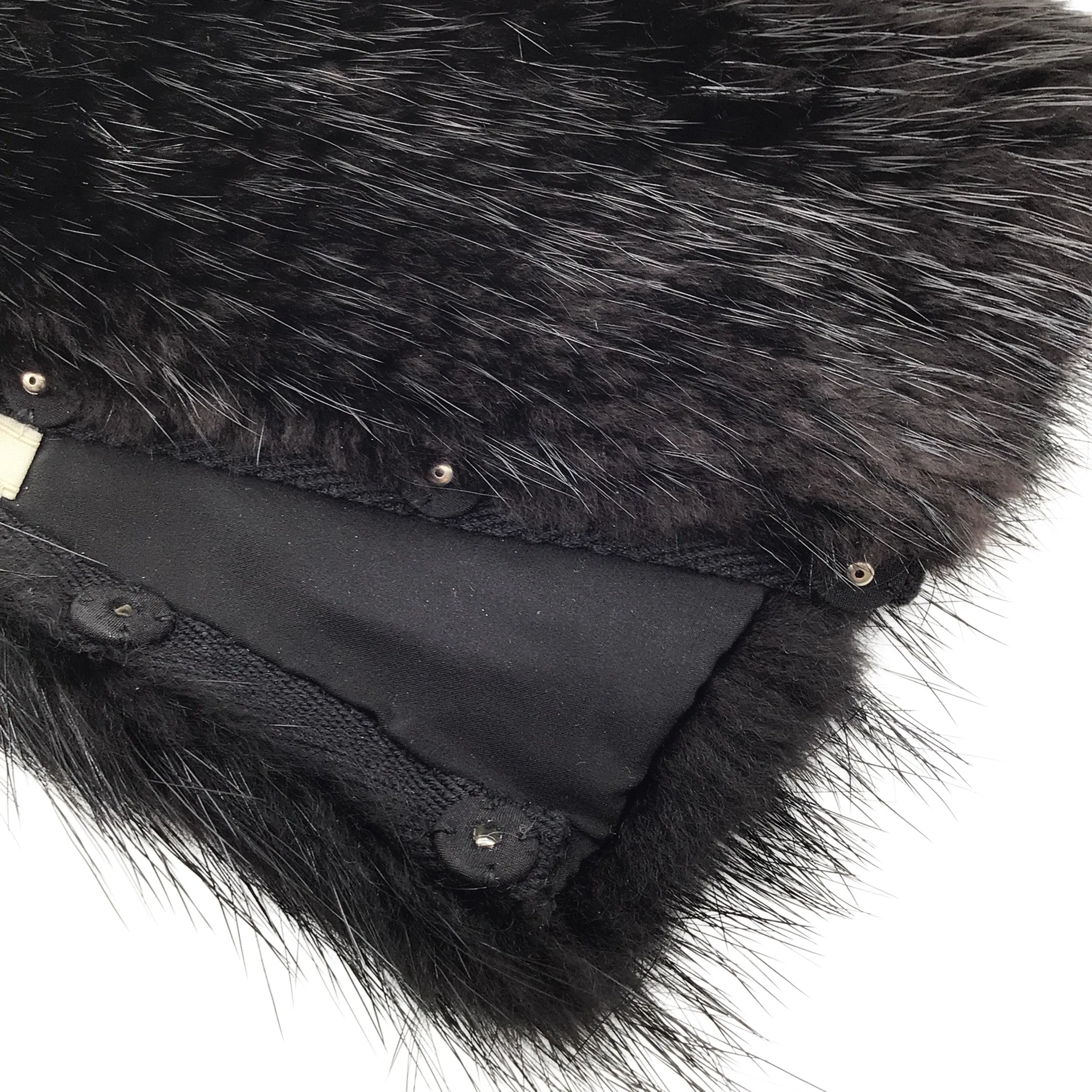 Prada Black Beaver Fur Cuffs