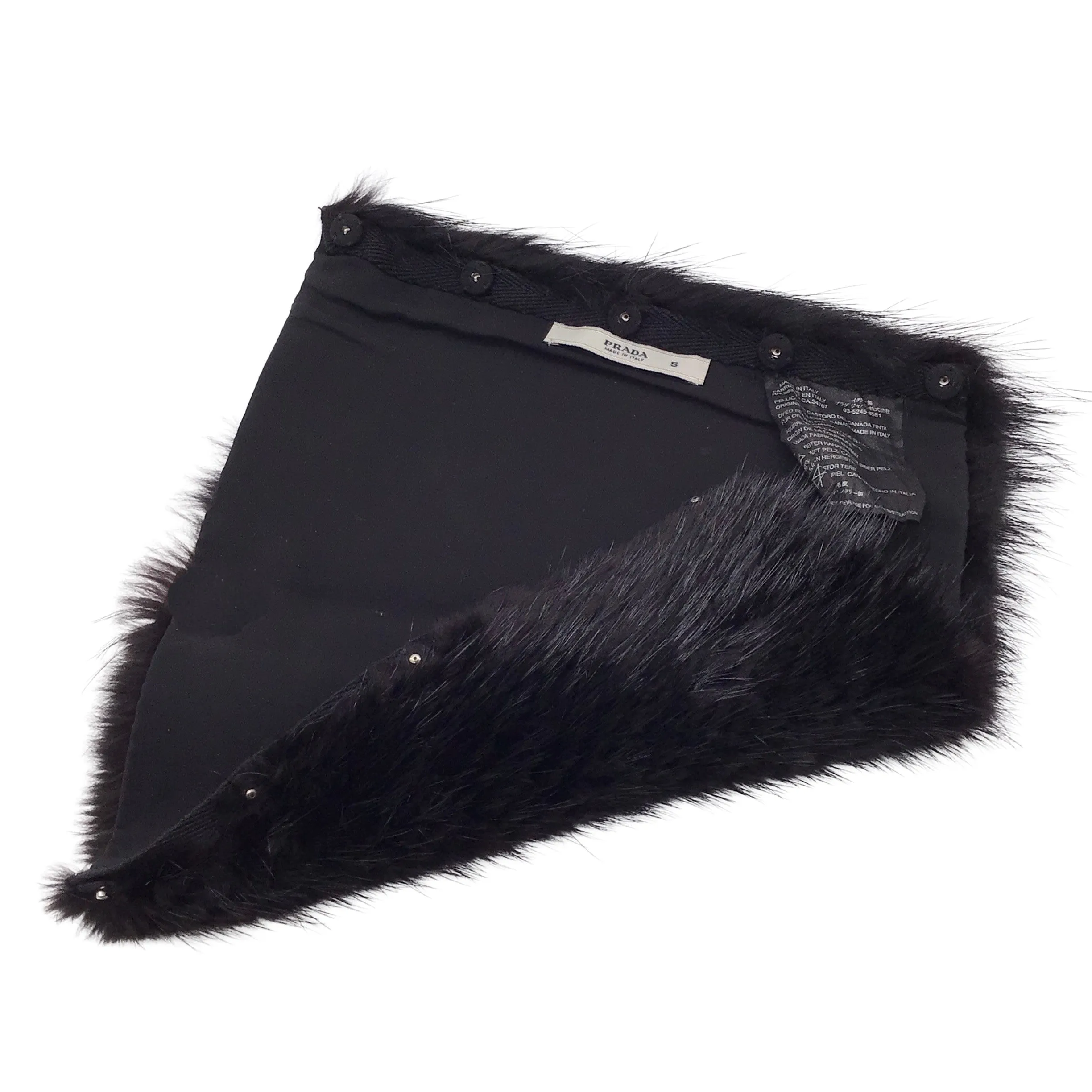 Prada Black Beaver Fur Cuffs