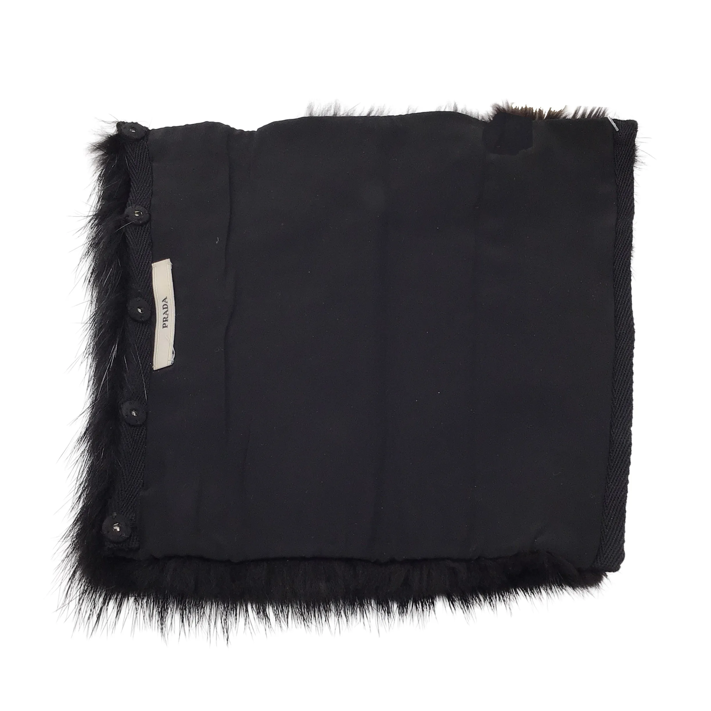 Prada Black Beaver Fur Cuffs