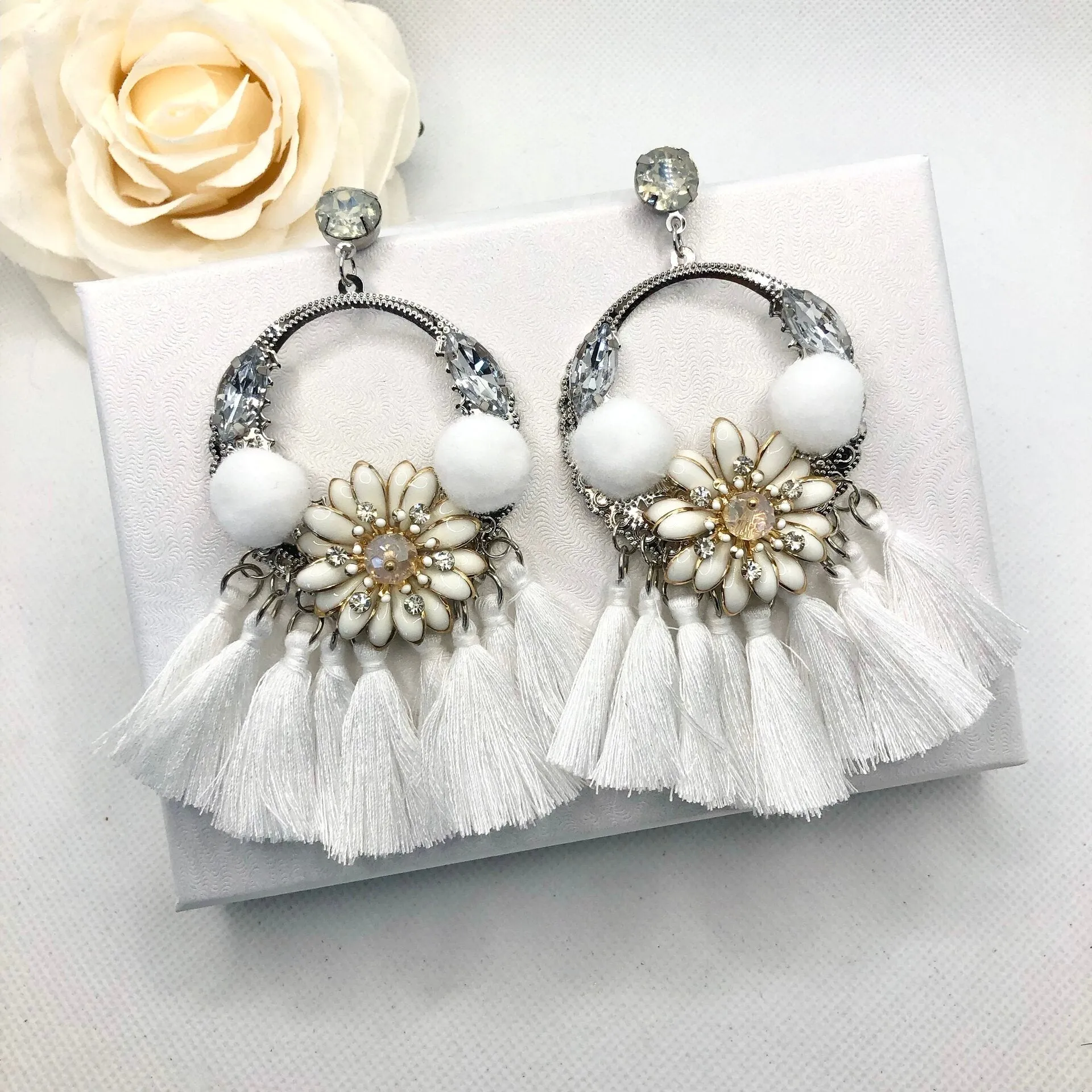 "Kalinka" - Bohemian Bridal Tassel Earrings