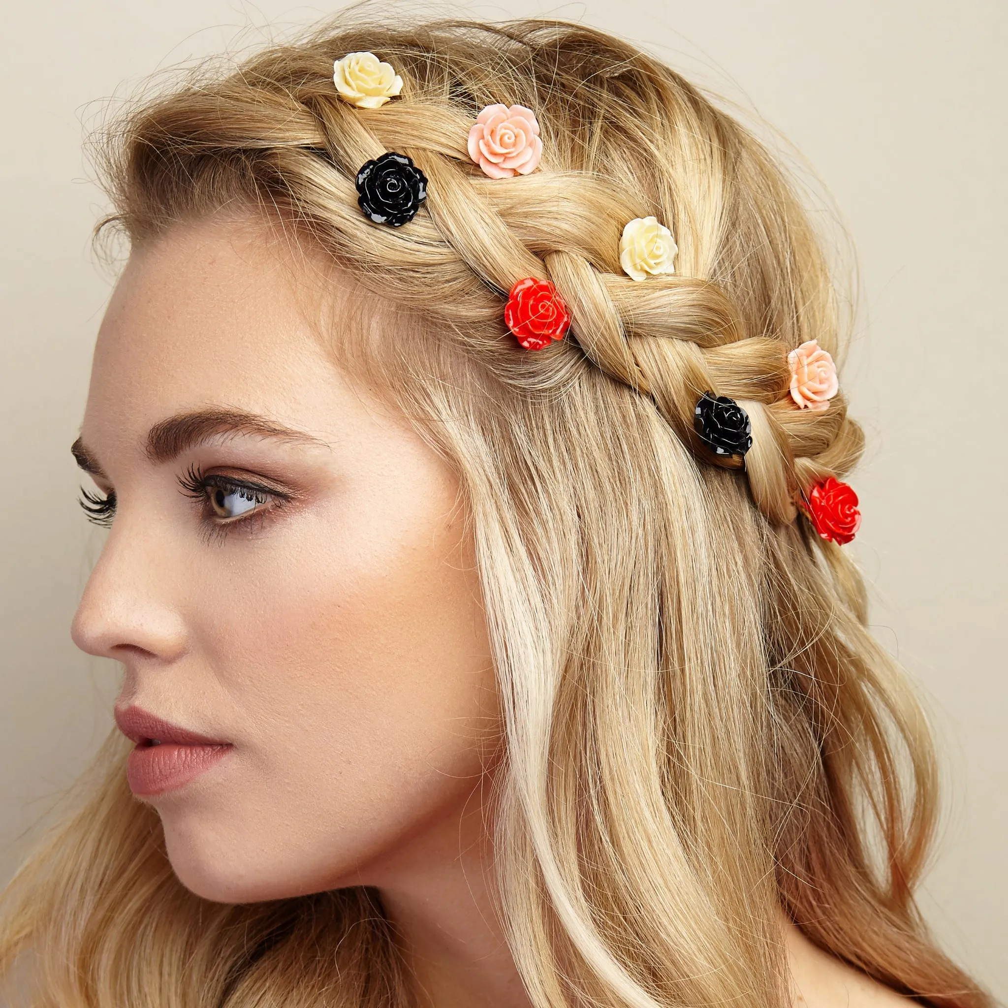 Red Slides Rose Hair Clip