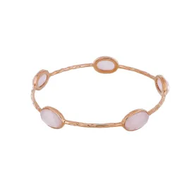 Rose Gold Vermeil & Rose Quartz Five Stone Bangle