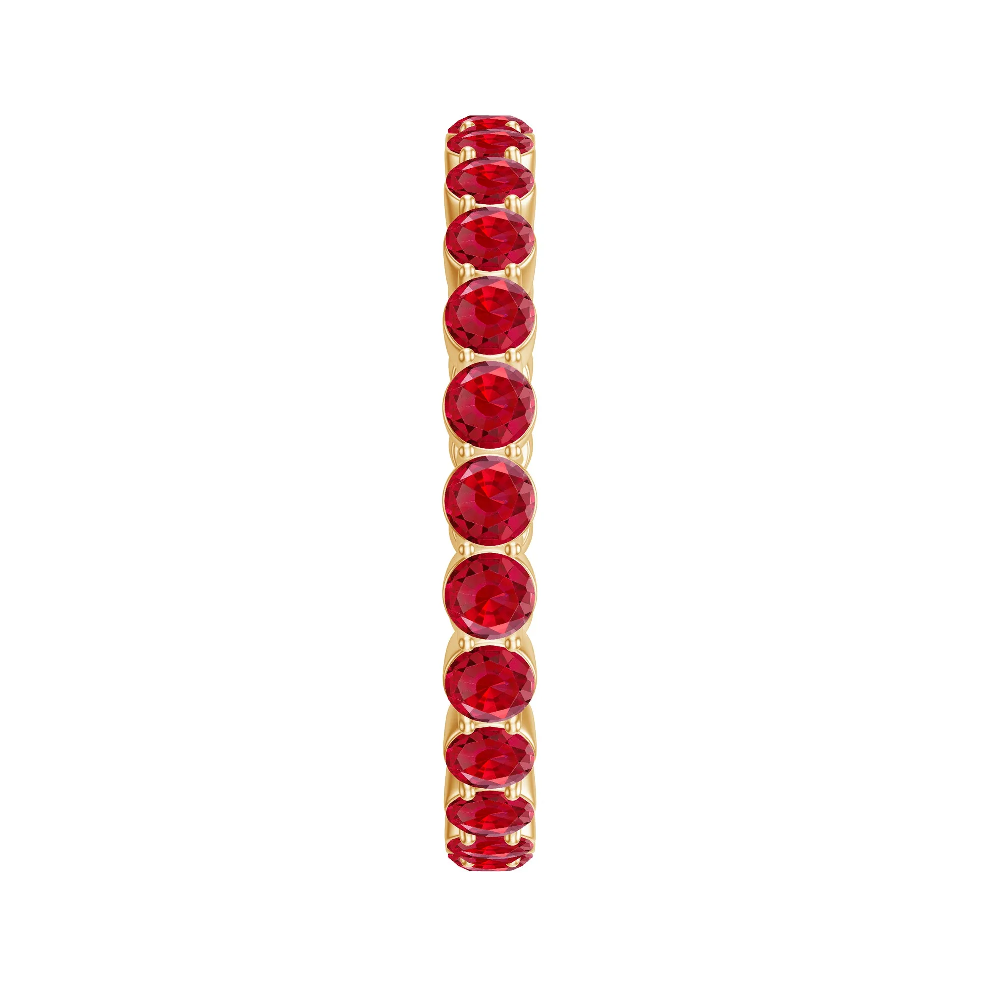 Round Lab-Created Ruby Full Eternity Ring in Gold