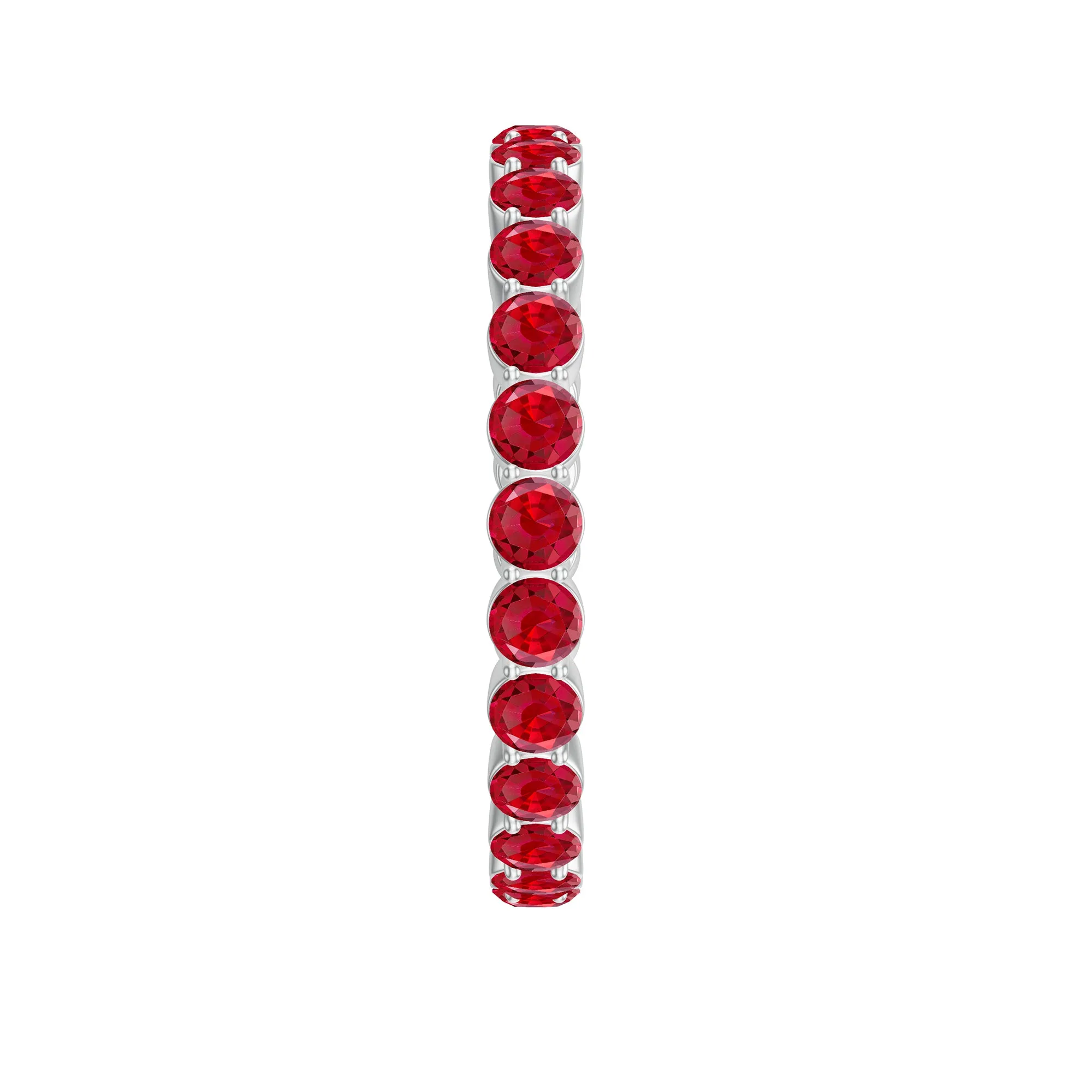 Round Lab-Created Ruby Full Eternity Ring in Gold