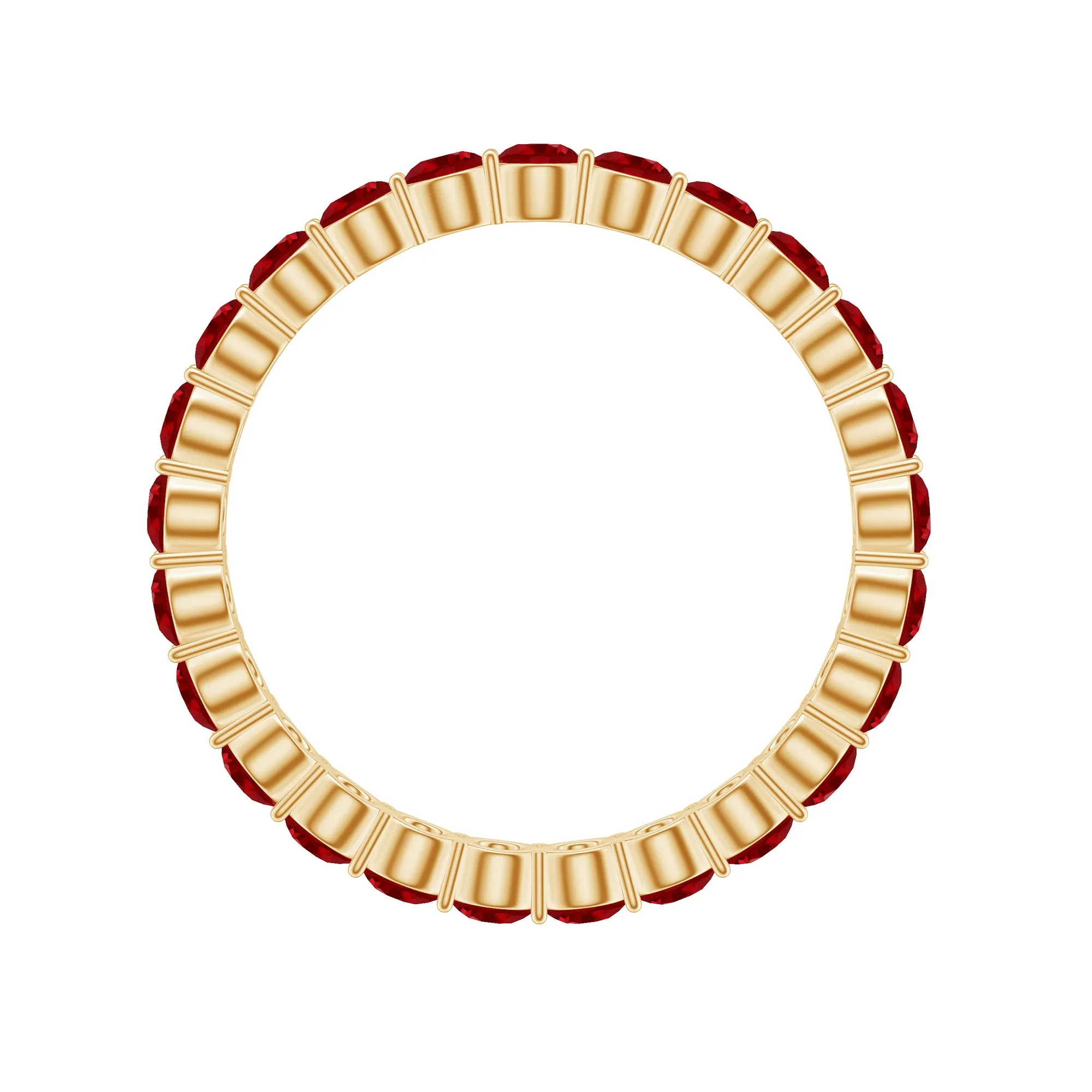 Round Lab-Created Ruby Full Eternity Ring in Gold