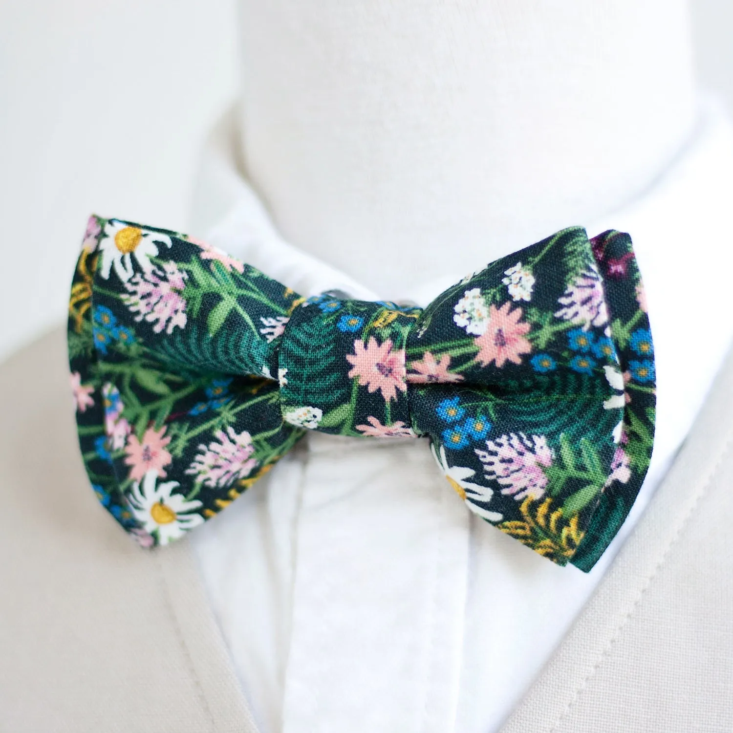 Sailor Bow Clip Or Headband / Wildflowers In Hunter