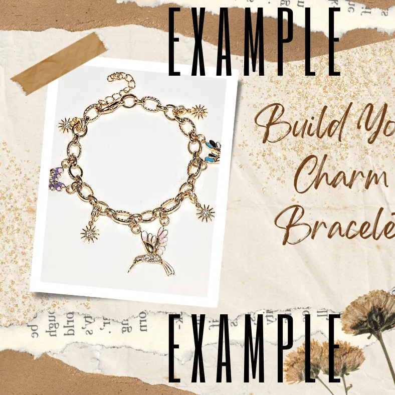 Shiny Gold Textured Oval Link Charm Bracelet Base - D.I.Y. - BUILD YOUR CHARM BRACELET!