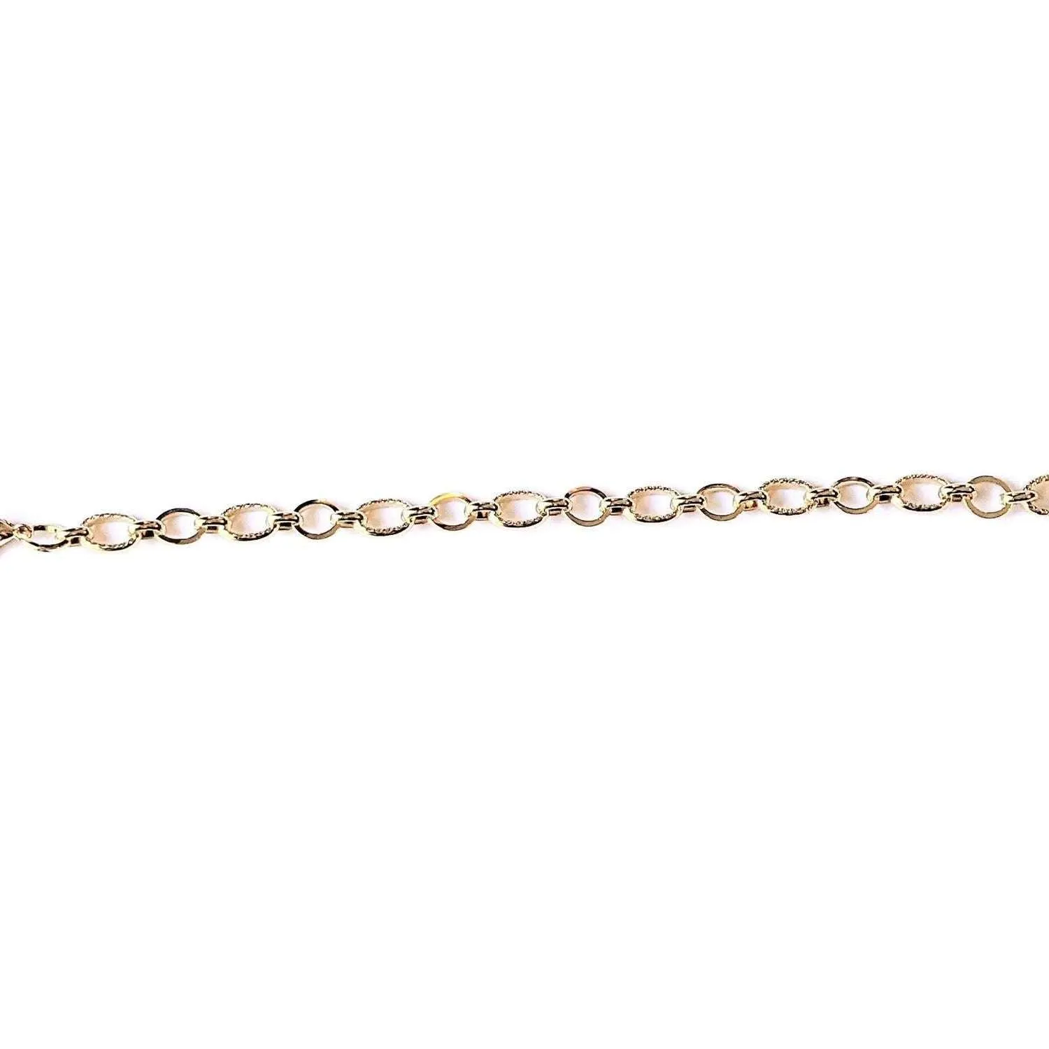 Shiny Gold Textured Oval Link Charm Bracelet Base - D.I.Y. - BUILD YOUR CHARM BRACELET!