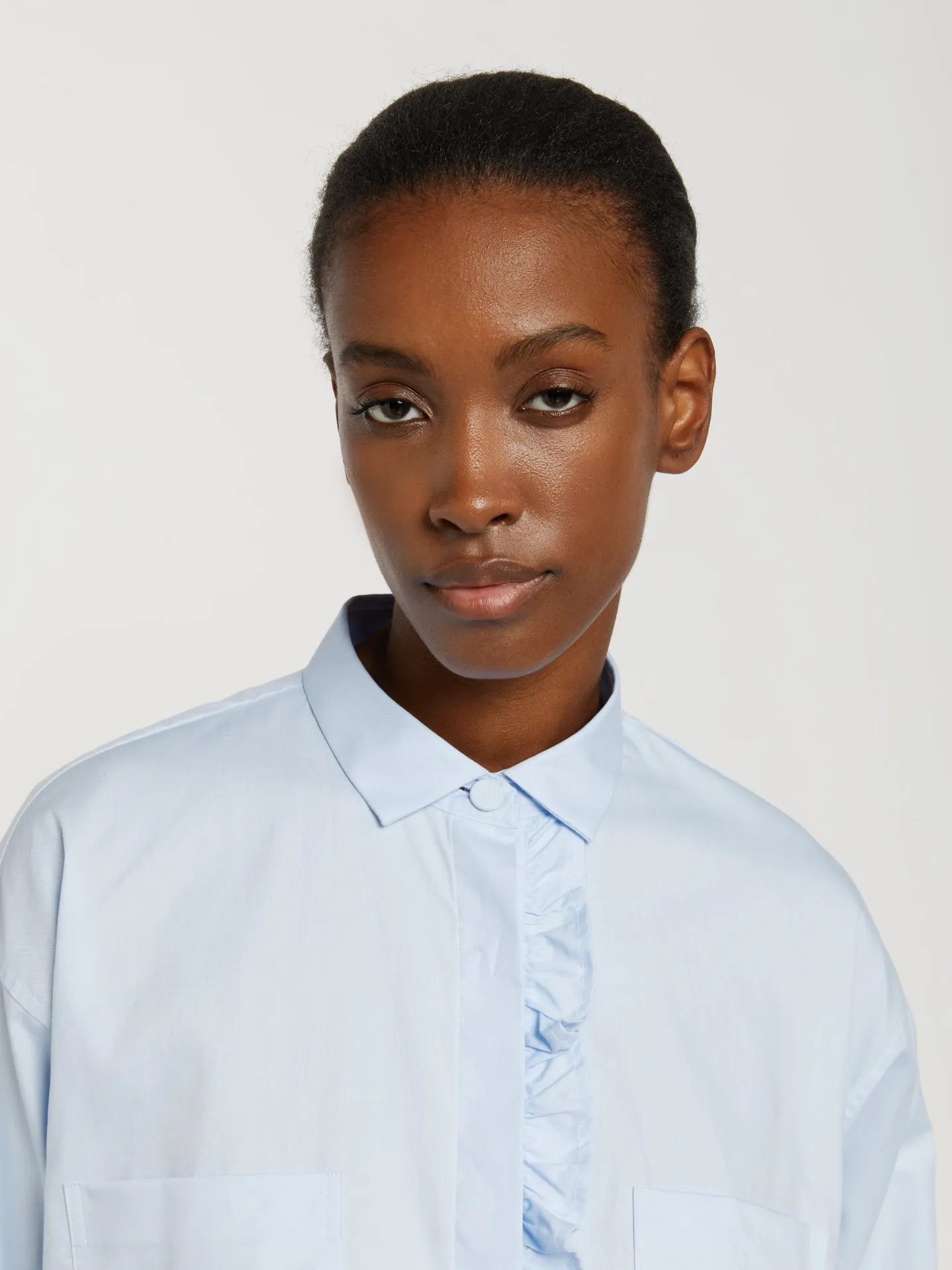 Shirt with fabric frill detail