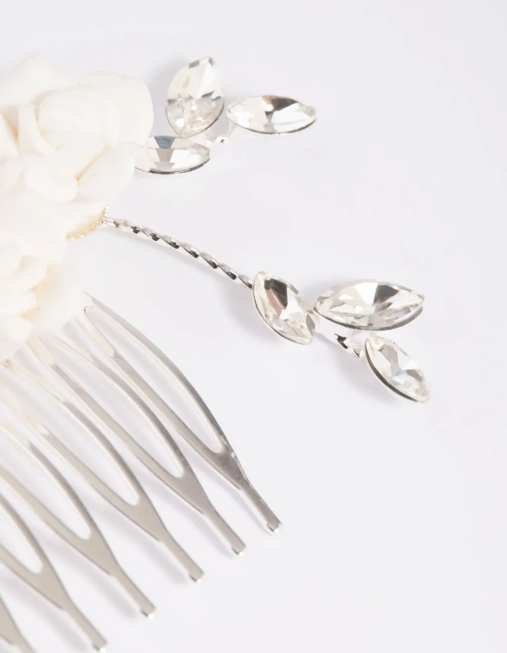 Silver Floral Hair Comb