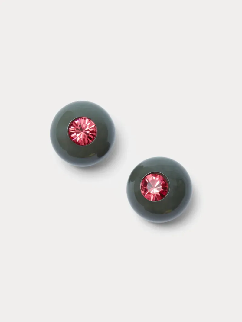 Studded Goble Earrings - Seaweed