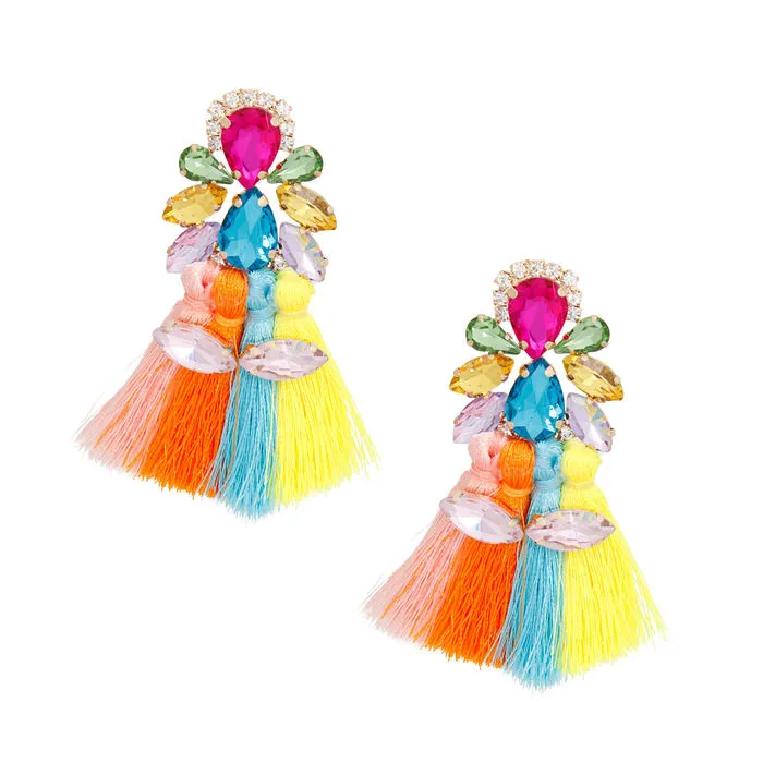 Tassel Crystal Med Earrings for Women