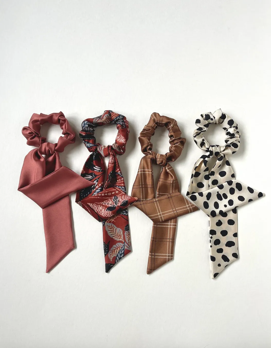 The Arden Scarf Scrunchie | Silky Fall Patterns | Low Pony Scarf | Multi-Use Accessory | Sophisticated Luxury Scrunchie