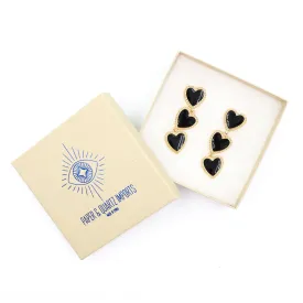 The Bullish Store Women's Dark Heart Drop Earrings in Black