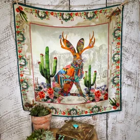 The Jeweled Jackalope ~ Shorty Silk Wild Rag