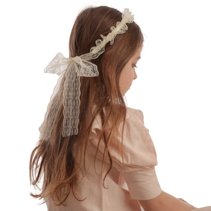 Tieback Headband-ruffled Lace