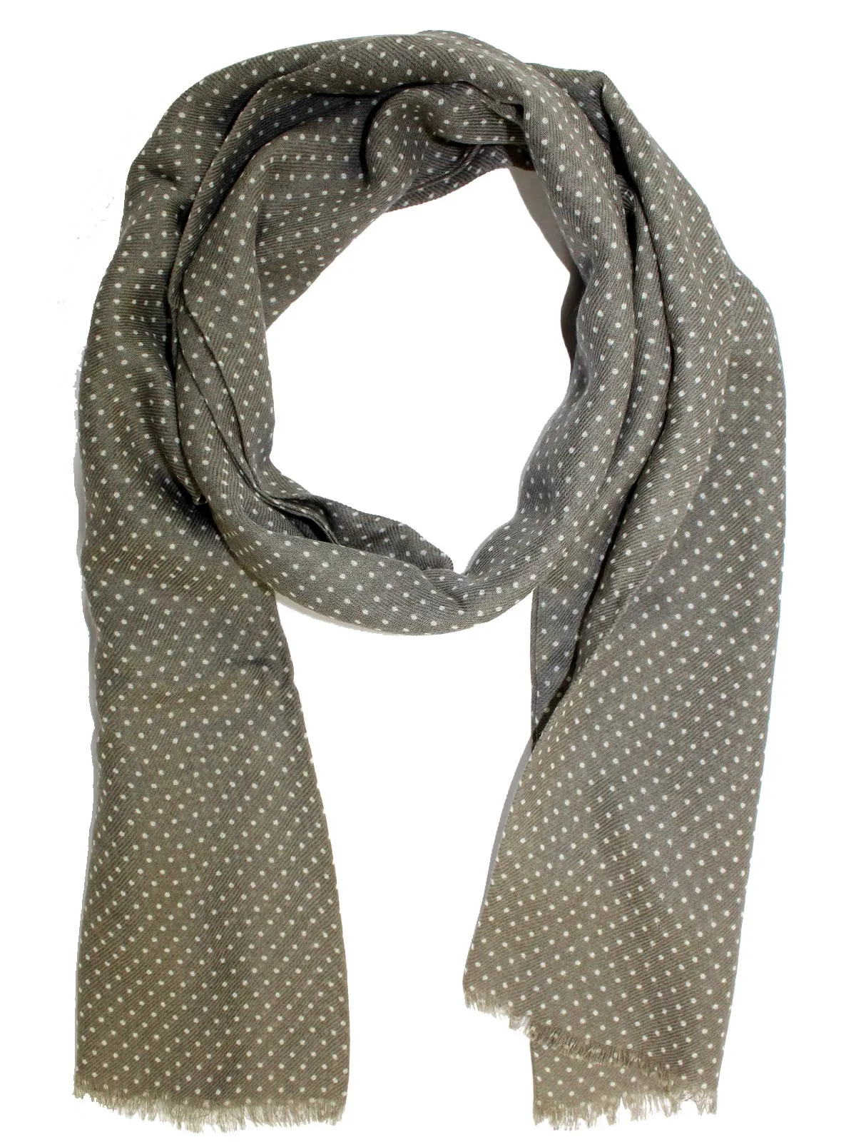 Tom Ford Scarf Ceylon Green Dots - Wool Cashmere Silk Shawl SALE