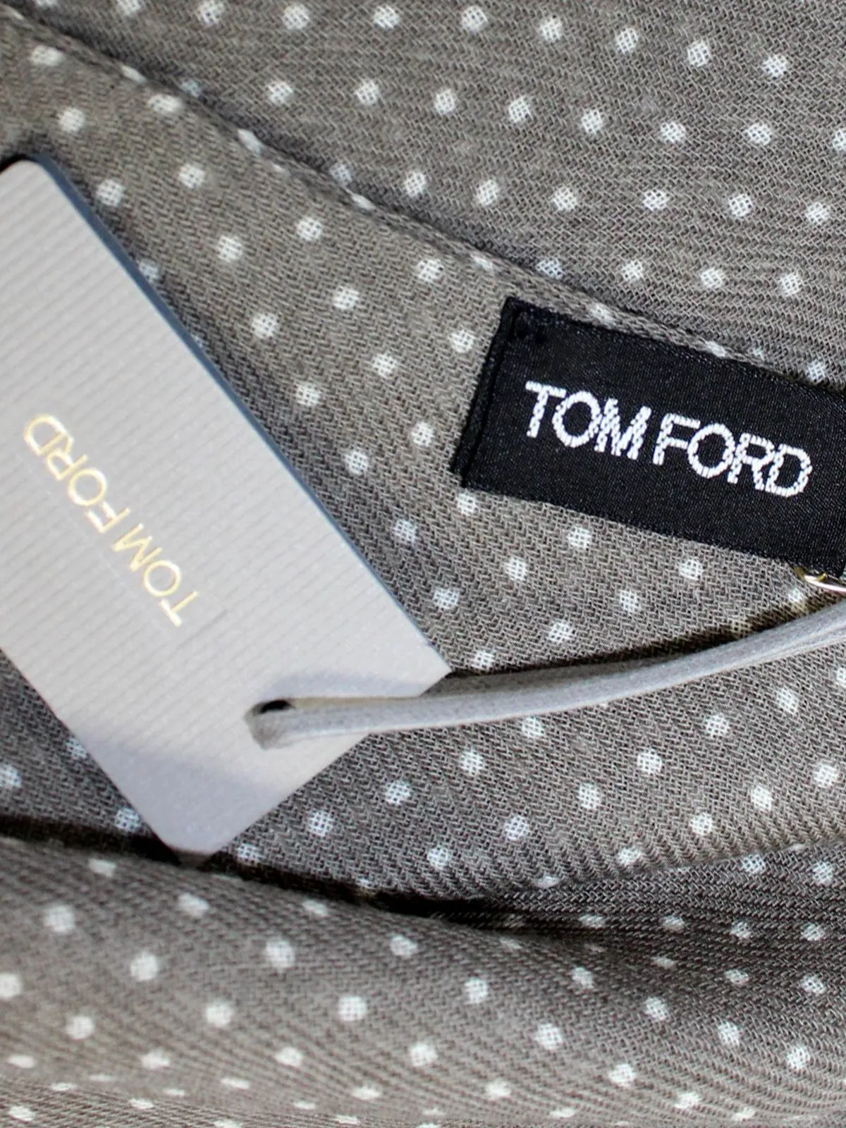 Tom Ford Scarf Ceylon Green Dots - Wool Cashmere Silk Shawl SALE