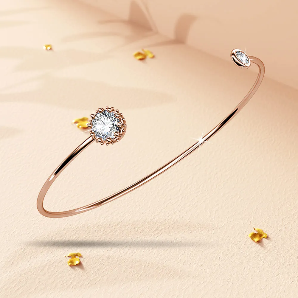 Ultra-Chic Open Bangle Rose Gold Embellished With SWAROVSKI Crystals