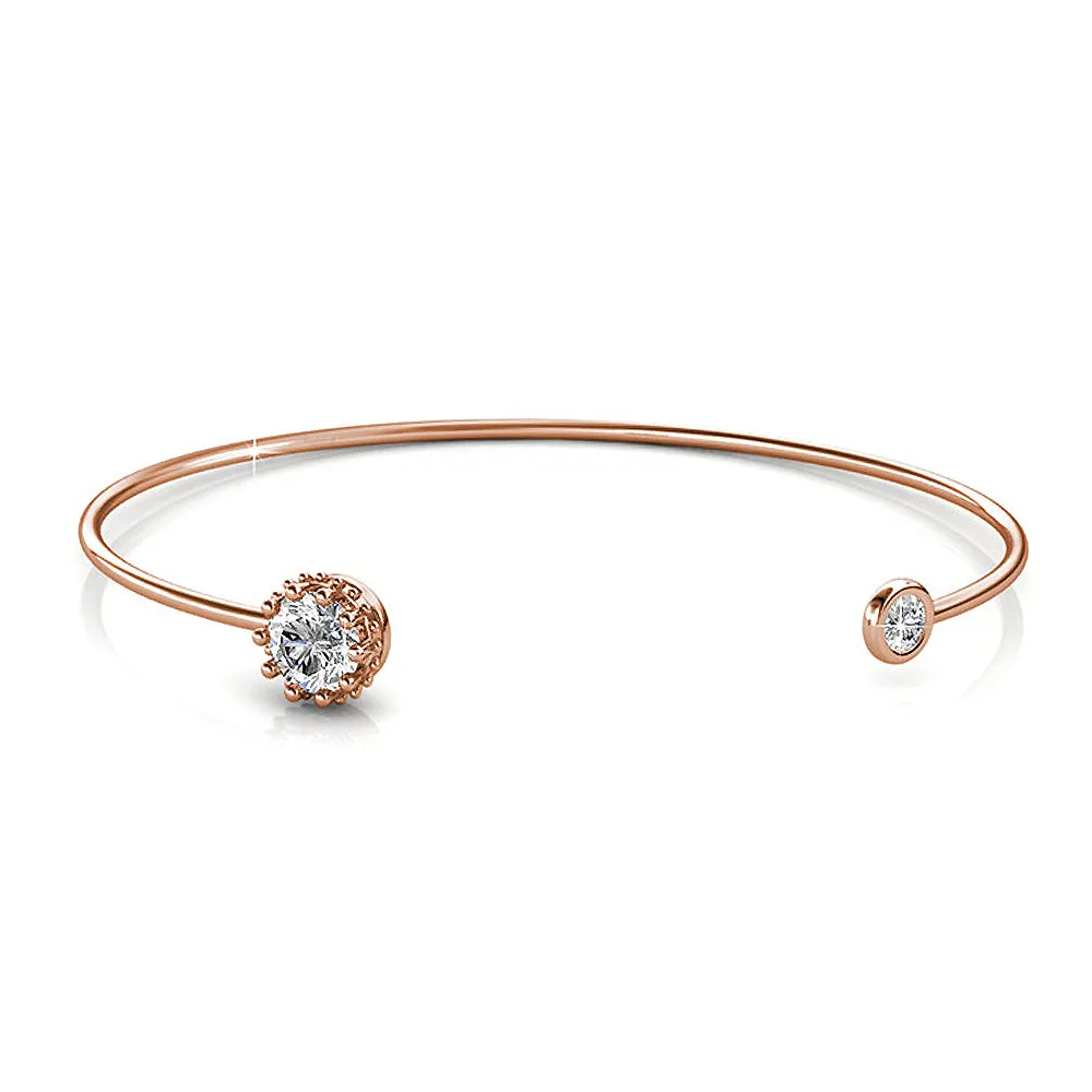 Ultra-Chic Open Bangle Rose Gold Embellished With SWAROVSKI Crystals