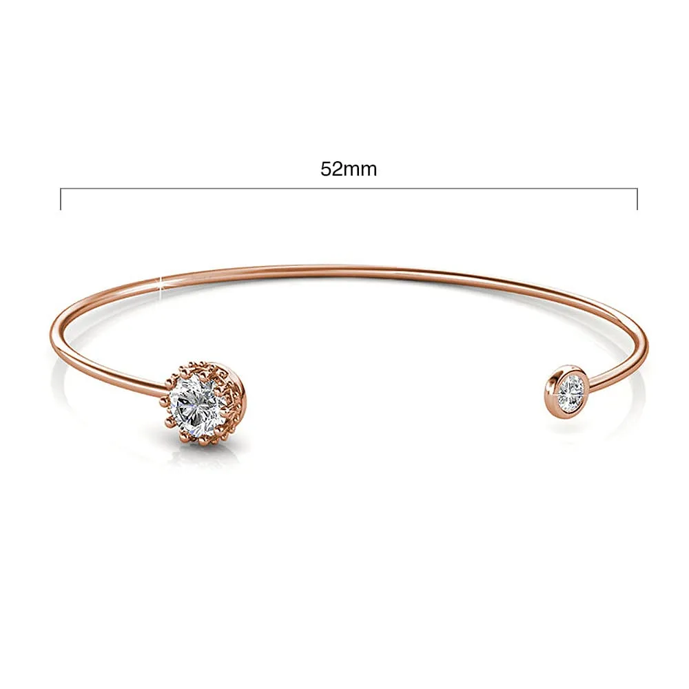 Ultra-Chic Open Bangle Rose Gold Embellished With SWAROVSKI Crystals