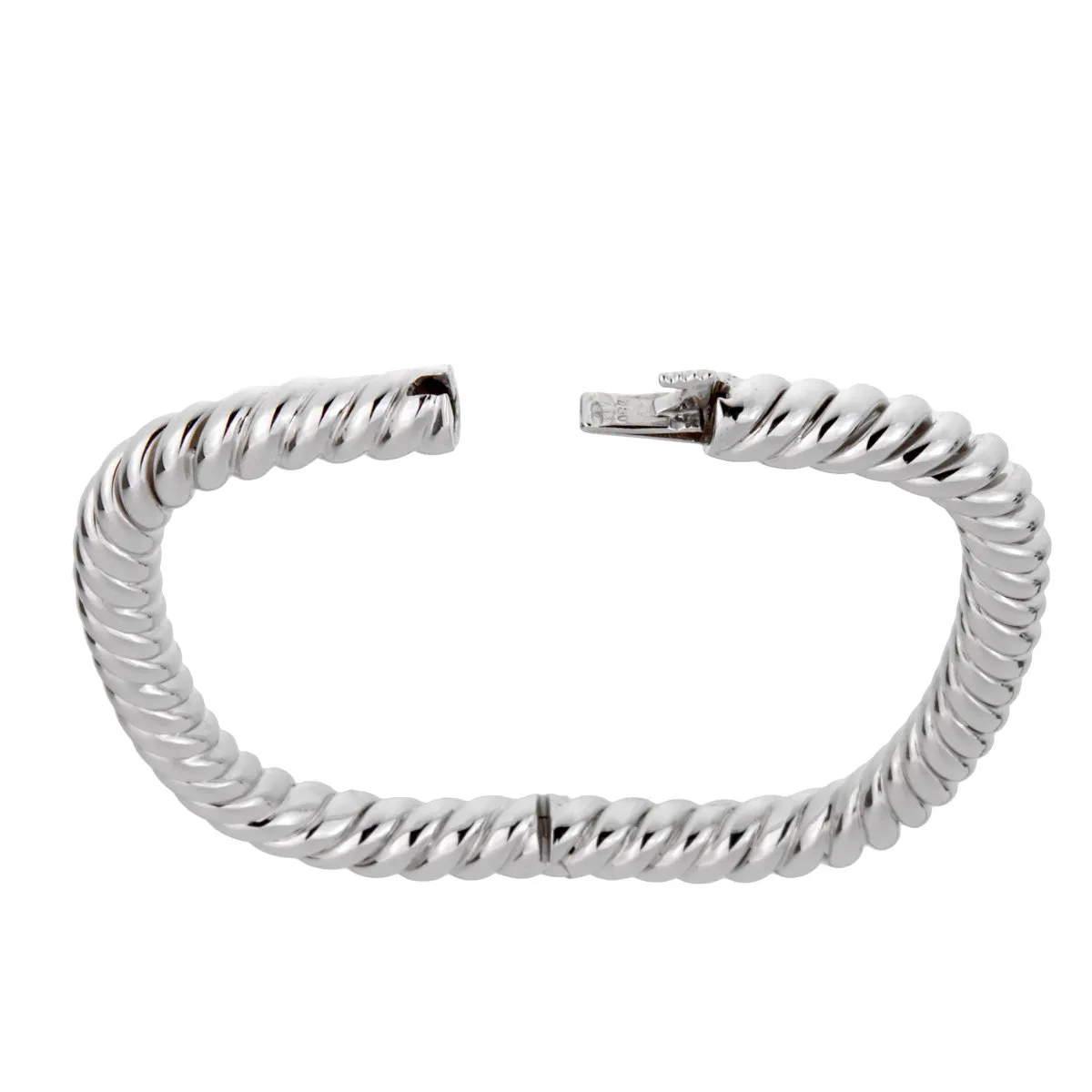 Van Cleef Arpels Braided White Gold Bangle Bracelet