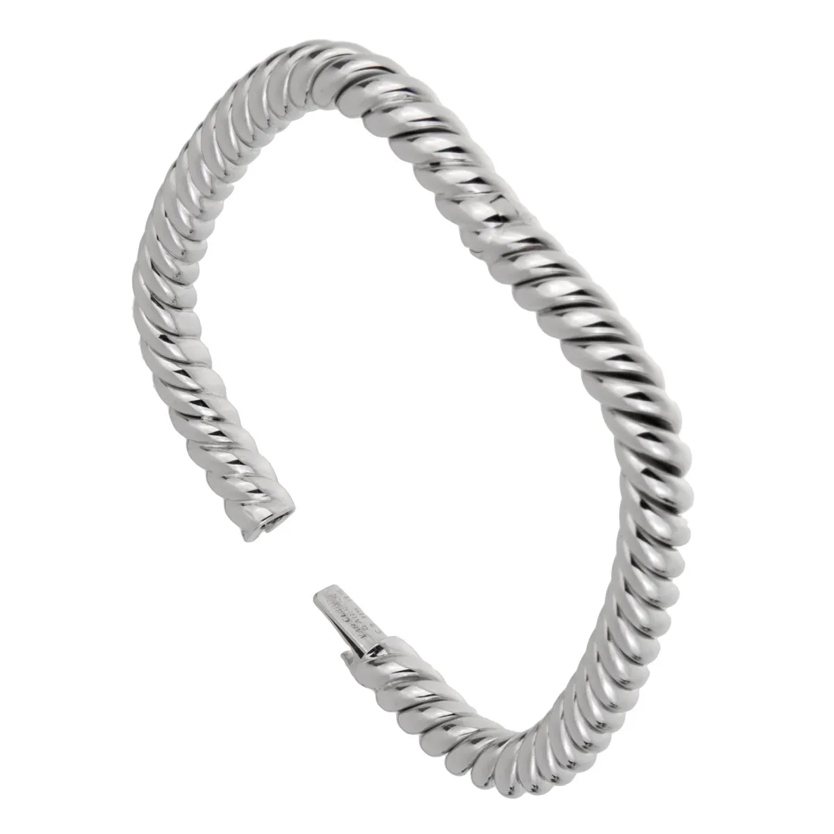 Van Cleef Arpels Braided White Gold Bangle Bracelet