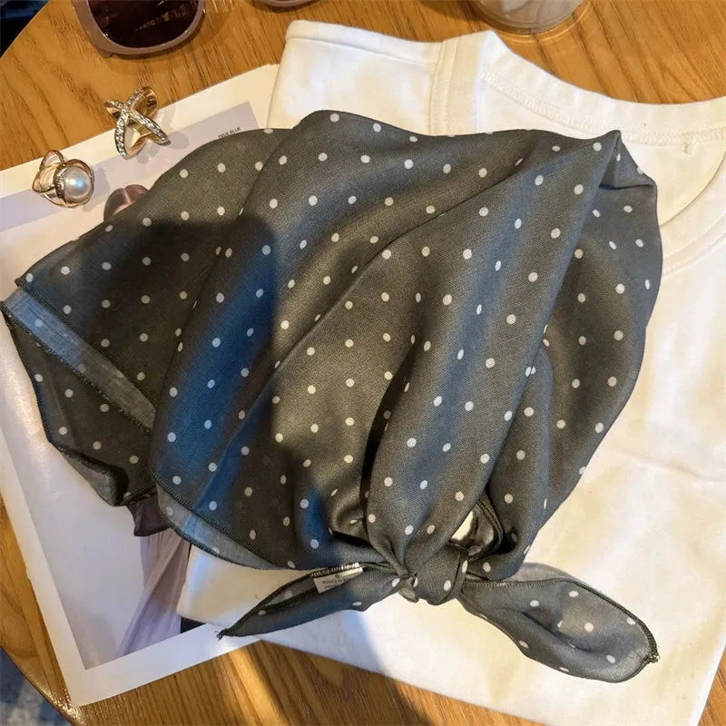 Versatile Polka Dot Silk Scarf