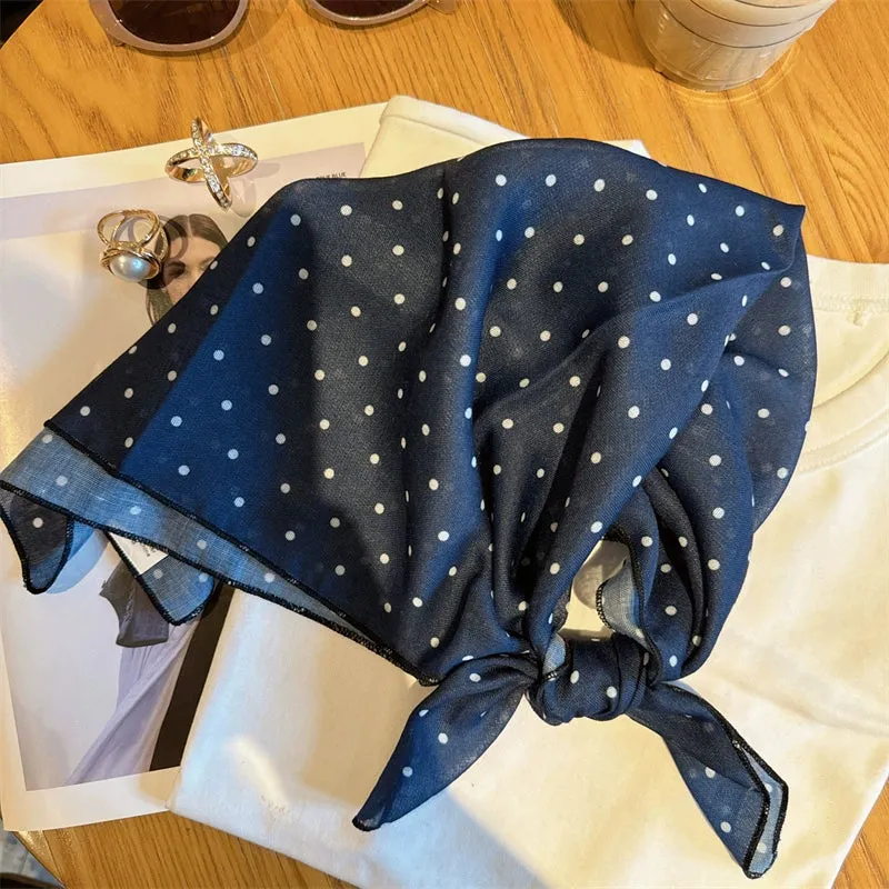 Versatile Polka Dot Silk Scarf