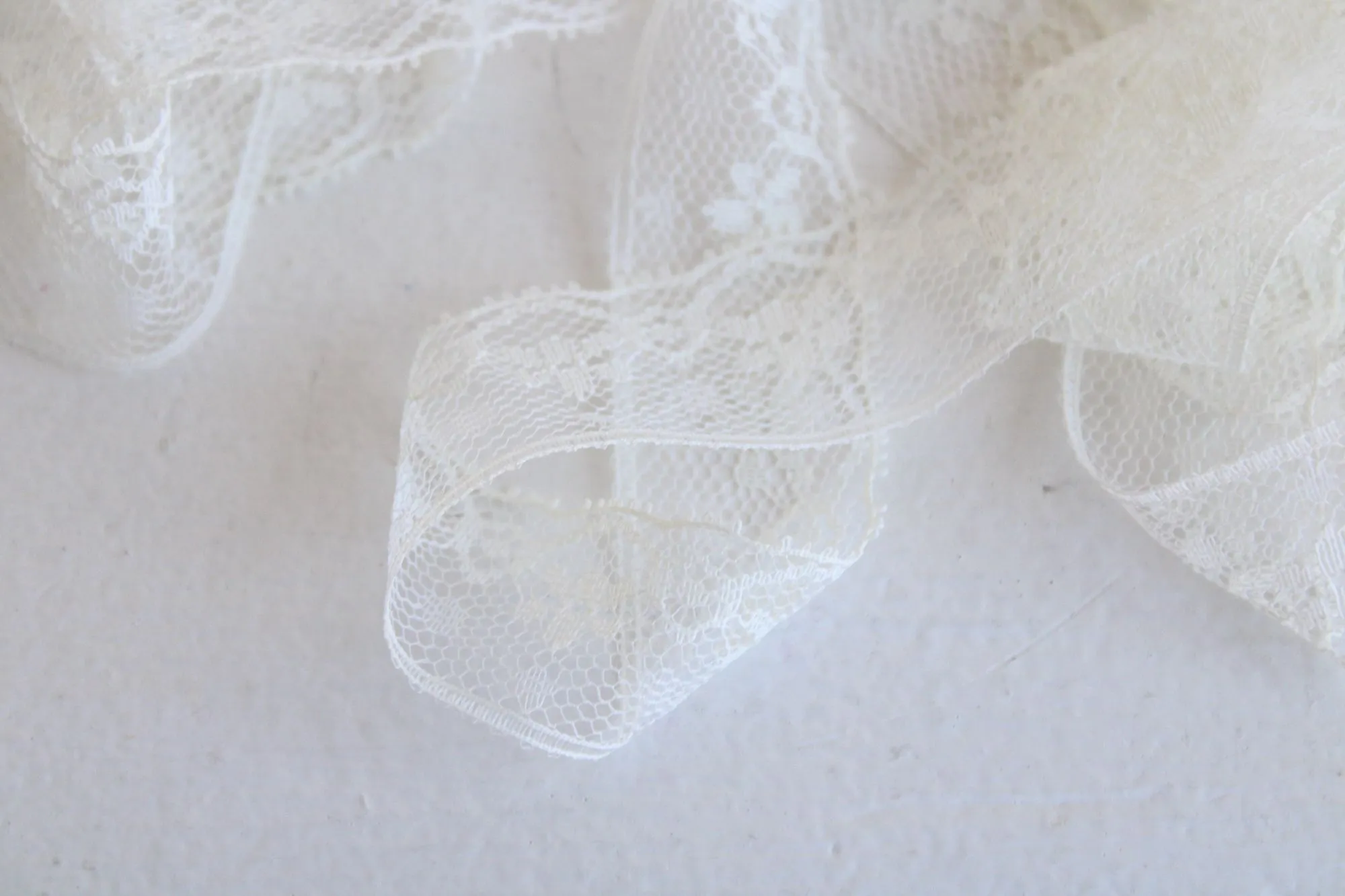 Vintage Ivory Lace Trim, 2 Yards, 1" wide,  Nylon, Sewing Supply